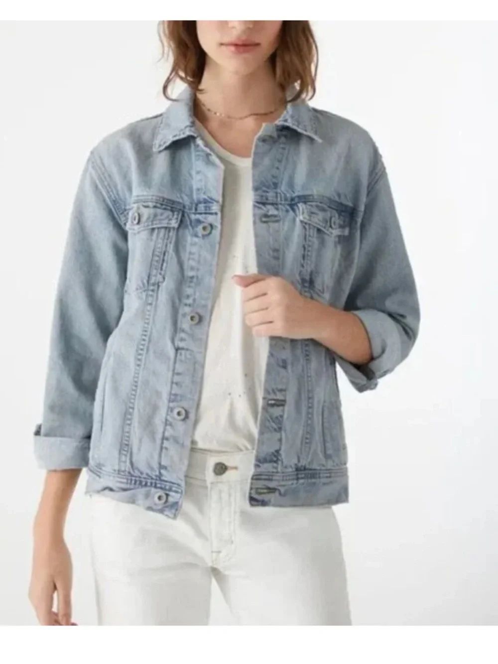 Adriano Goldschmied light wash distressed denim jean jacket